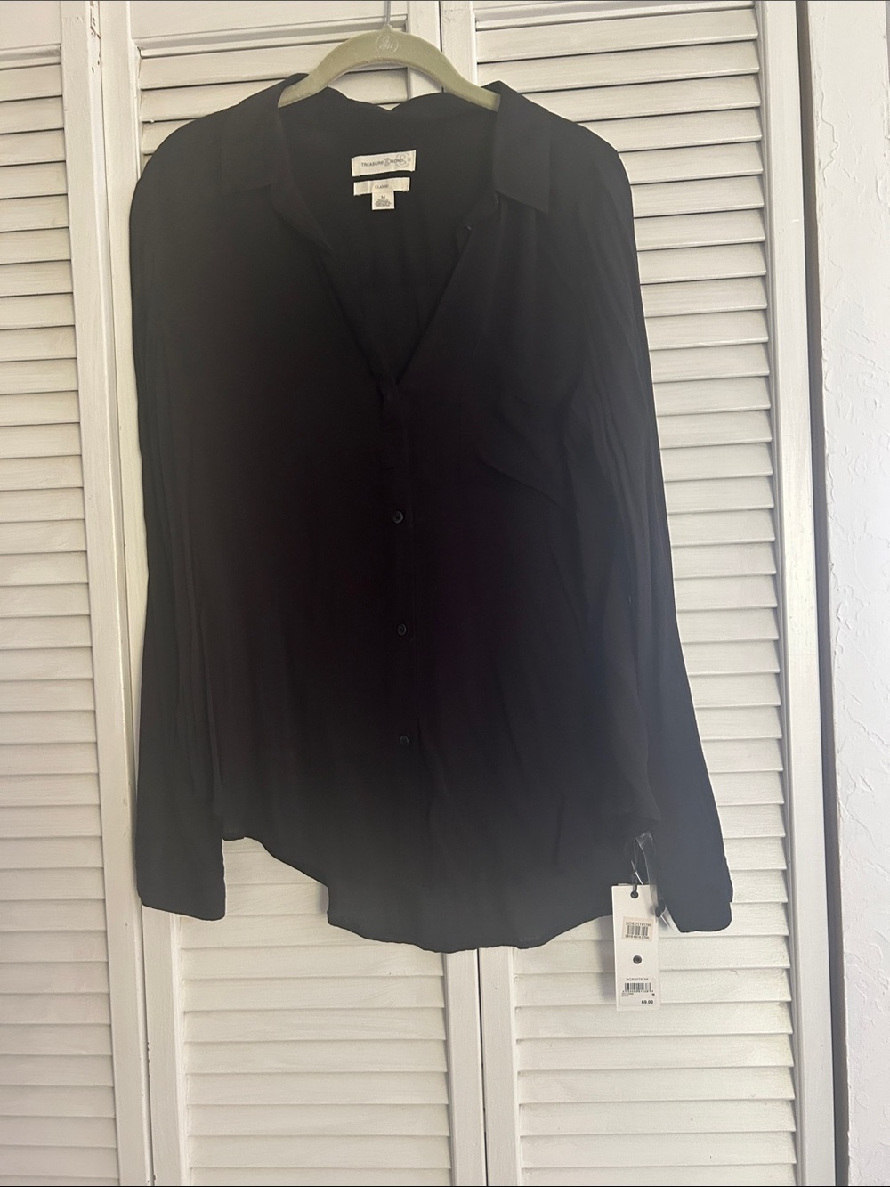 Treasure and Bond Black Raton Button-Down Shirt